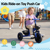 RIGO Tricycle Bike, Kids Bike with 3 wheels, basket Carbon Steel 68cm Blue - Top-Down View
