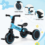 RIGO Tricycle Bike, Kids Bike with 3 wheels, Carbon Steel 70cm Blue - Rear View