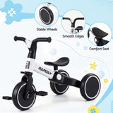 RIGO Tricycle Bike, Kids Bike with 3 wheels, Carbon Steel 70cm White - Rear View