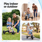 RIGO Tricycle Bike, Kids Bike with 3 wheels, Carbon Steel 70cm White - Close-Up Angle