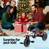 RIGO Tricycle Bike, Kids Bike with 3 wheels, Carbon Steel 70cm White - Low Angle