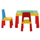 Keezi 3PCS Kids Table and Chairs Set Activity Toys Storage Box Desk Blocks - Side View