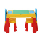 Keezi 3PCS Kids Table and Chairs Set Activity Toys Storage Box Desk Blocks - Top-Down View