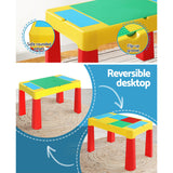 Keezi 3PCS Kids Table and Chairs Set Activity Toys Storage Box Desk Blocks - Rear View
