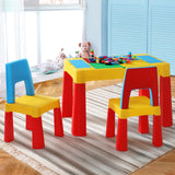 Keezi 3PCS Kids Table and Chairs Set Activity Toys Storage Box Desk Blocks - Low Angle