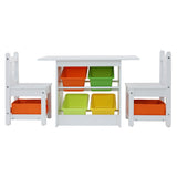 Keezi 3PCS Kids Table and Chairs Set Children Furniture Play Toys Storage Box - Top-Down View