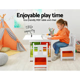 Keezi 3PCS Kids Table and Chairs Set Children Furniture Play Toys Storage Box - 45-Degree Angle