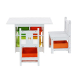 Keezi 3PCS Kids Table and Chairs Set Children Furniture Play Toys Storage Box - Side View