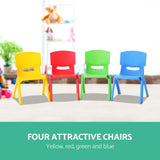 Keezi Kids Chairs Set Plastic Set of 4 Activity Study Chair 50KG - Top-Down View