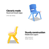 Keezi Kids Chairs Set Plastic Set of 4 Activity Study Chair 50KG - 45-Degree Angle