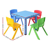 Keezi 5PCS Kids Table and Chairs Set Children Study Desk Furniture Plastic 4 Chairs - Front View