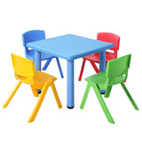 Keezi 5PCS Kids Table and Chairs Set Children Study Desk Furniture Plastic 4 Chairs - Low Angle