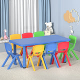 Keezi 9PCS Kids Table and Chairs Set Children Study Desk Furniture Plastic 8 Chairs - Close-Up Angle
