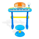 Keezi Kids Piano Keyboard 37 Keys Electronic Musical Instrument Set w/ Stool Microphone - Side View