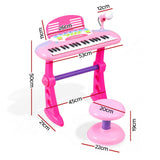Keezi Kids Piano Keyboard 37 Keys Electronic Musical Instrument Set w/ Stool Microphone - Front View