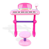 Keezi Kids Piano Keyboard 37 Keys Electronic Musical Instrument Set w/ Stool Microphone - Side View