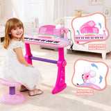 Keezi Kids Piano Keyboard 37 Keys Electronic Musical Instrument Set w/ Stool Microphone - Rear View