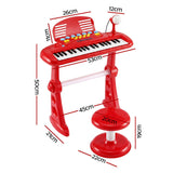 Keezi Kids Piano Keyboard 37 Keys Electronic Musical Instrument Set w/ Stool Microphone - Front View