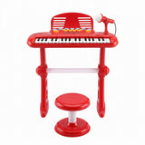 Keezi Kids Piano Keyboard 37 Keys Electronic Musical Instrument Set w/ Stool Microphone