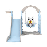 Keezi Kids Slide Swing Set Basketball Hoop Rings Outdoor Playground 170cm Blue - Side View