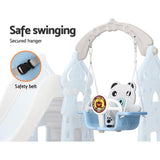 Keezi Kids Slide Swing Set Basketball Hoop Rings Outdoor Playground 170cm Blue - Rear View