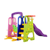 Keezi Kids Slide Swing Set Basketball Hoop Study Table Outdoor Toys 140cm Purple - Top-Down View