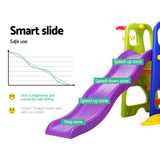 Keezi Kids Slide Swing Set Basketball Hoop Study Table Outdoor Toys 140cm Purple - 45-Degree Angle