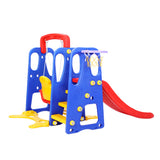 Keezi Kids Slide Swing Set Basketball Hoop Outdoor Playground Toys 120cm Blue - Top-Down View