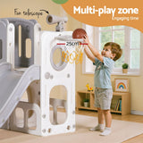 Keezi Kids Slide Swing Set Ball Hoop Rings Football Outdoor Toys - Close-Up Angle