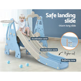 Keezi Kids Slide Swing Set Basketball Hoop Outdoor Playground Toys 170cm Blue - Close-Up Angle
