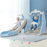 Keezi Kids Slide Swing Set Basketball Hoop Outdoor Playground Toys 170cm Blue - Low Angle