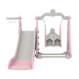 Keezi Kids Slide Swing Set Basketball Hoop Outdoor Playground Toys 170cm Pink - Side View