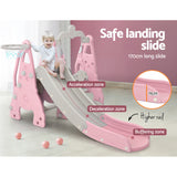 Keezi Kids Slide Swing Set Basketball Hoop Outdoor Playground Toys 170cm Pink - Close-Up Angle
