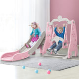 Keezi Kids Slide Swing Set Basketball Hoop Outdoor Playground Toys 170cm Pink - Low Angle