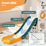 Keezi Kids Slide Set Basketball Hoop Outdoor Playground Outdoor Toys Telescope Storage - Close-Up Angle