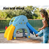 Keezi Kids Slide Set Baseball Bat Basketball Hoop Outdoor Playground 120cm Blue - Top-Down View