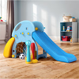 Keezi Kids Slide Set Baseball Bat Basketball Hoop Outdoor Playground 120cm Blue - Close-Up Angle