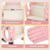 Keezi Kids Slide Set Basketball Hoop Outdoor Playground Toy Dragon 125cm Slide Pink - 45-Degree Angle