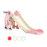 Keezi Kids Slide Set Basketball Hoop Outdoor Playground Toy Dragon 125cm Slide Pink - Close-Up Angle