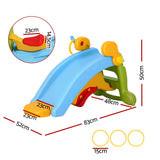 Keezi Kids Slide Set Toddler Indoor Playset Rocking Horse Ring Toss Multi Colour - Front View