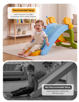Keezi Kids Slide Set Toddler Indoor Playset Rocking Horse Ring Toss Multi Colour - Low Angle