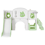 Keezi Kids Slide Swing Set Ball Hoop Rings Football Outdoor Toys Green - Top-Down View