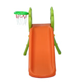 Keezi Kids Slide Set Basketball Hoop Indoor Outdoor Playground Toys 100cm Orange - Side View