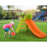 Keezi Kids Slide Set Basketball Hoop Indoor Outdoor Playground Toys 100cm Orange - Close-Up Angle