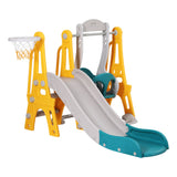 Keezi Kids Slide Swing Set Basketball Outdoor Toys Adjustable Height 140cm Green - Side View