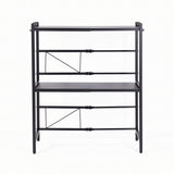 Artiss Kitchen Bakers Rack 40-60CMX78CM Metal Microwave Stand Black - Top-Down View