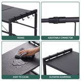 Artiss Kitchen Bakers Rack 40-60CMX78CM Metal Microwave Stand Black - Close-Up Angle