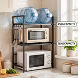Artiss Kitchen Bakers Rack 40-60CMX78CM Metal Microwave Stand Black