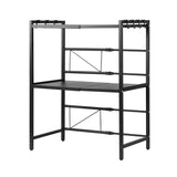 Artiss Kitchen Bakers Rack 40-60CMX78CM Metal Microwave Stand Black - Extra Image