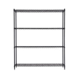 Artiss 4-Tier Kitchen Rack Shelf with Wheels Shelving 152x45x187CM Adjustable Metal Storage Shelves - 45-Degree Angle